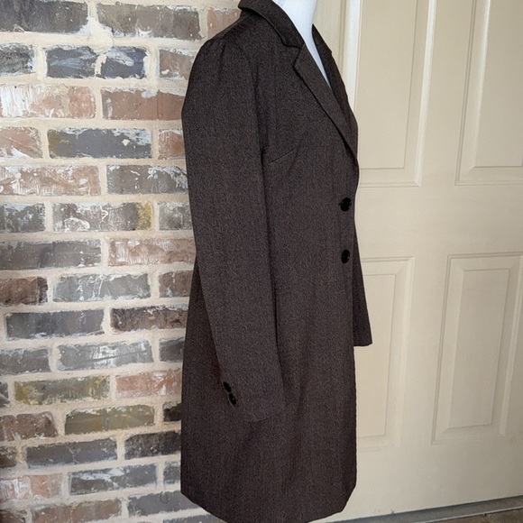 Vintage Rafaella Brown Tweed Fabric Coat Elegant Suit Jacket Size 8 - Picture 8 of 10